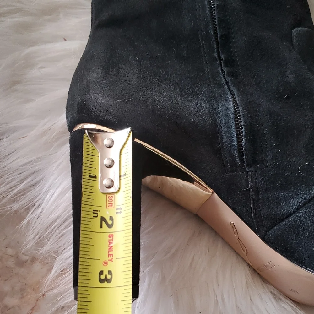 Brian Atwood Black Ankle Booties with Suede Finish - Picture 9 of 12